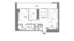 Планировка Квартиры «1BR» с 1 спальней в ЖК W Residences Dubai Harbour