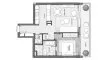 Планировка Квартиры «1BR» с 1 спальней в ЖК Residences Du Port