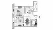 1 bedroom Apartment floor plan «1BR» in AETERNITAS BY LONDON GATE